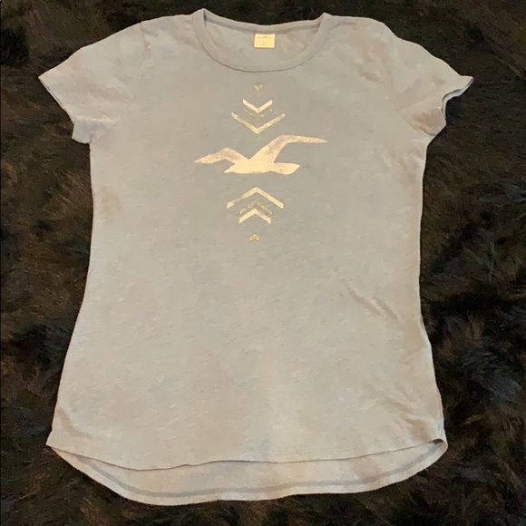Hollister Light Blue T-Shirt Sz L - Picture 4 of 7